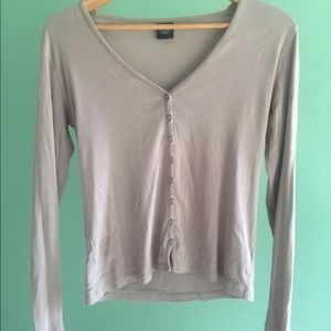 Sasch Knit Long Sleeve Button Up Sweater Blouse